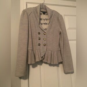 NWOT Marc by Marc Jacobs Grey Peplum Fleece Jacket Medium